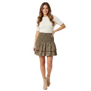 Wishlist Smocked Tiered Ruffle Floral Mini Skirt or Tube Top - Size Small
